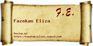 Fazekas Eliza névjegykártya