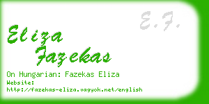 eliza fazekas business card